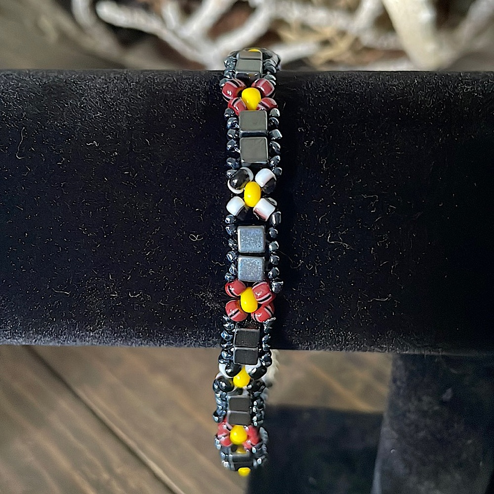 Flower Hematite Ankle Bracelet